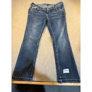 Amethyst Jeans Womens 16 Blue Denim Bootcut Contrast Stitch Low Rise Stretch